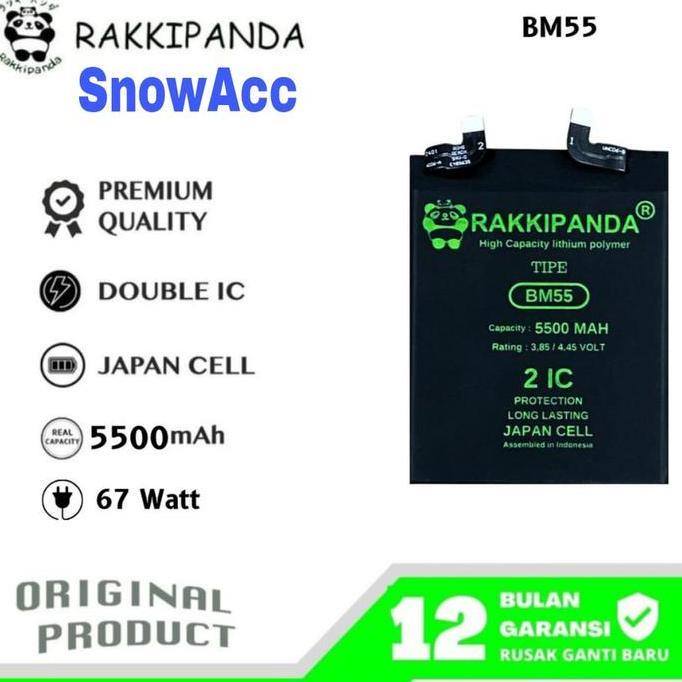 TERBARU - Rakkipanda Baterai Compatible Xiaomi Mi 11 Pro / Mi 11 Ultra Kode Battery BM-55 / BM55 / B