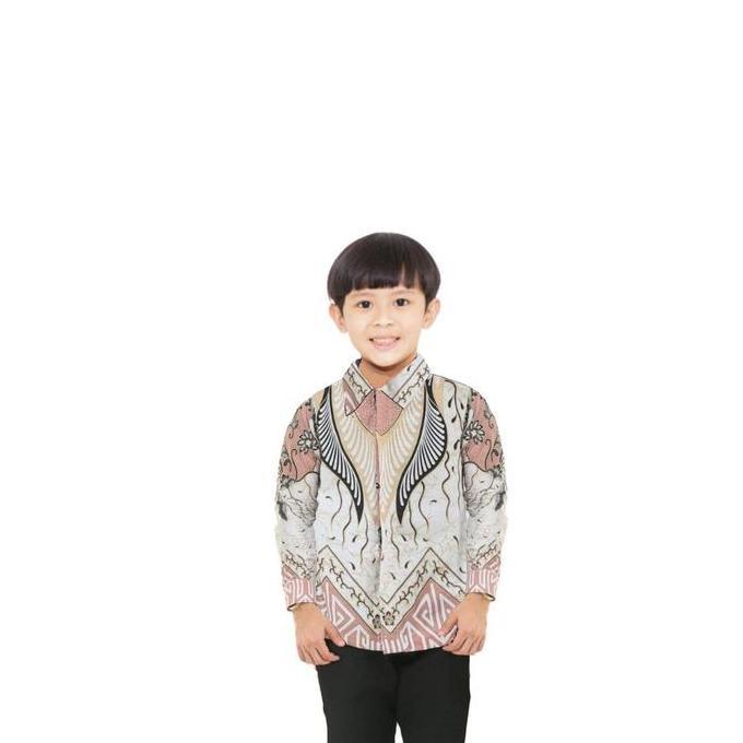 Boyboy- Kemeja Batik Pria Batik Ayah Dan Anak Laki Laki Motif Laskar Warna Nude Pink Salem Peach Bat