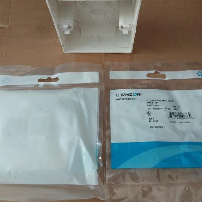Daptorti- Modular Jack Faceplate Outbow 1 Set Cat6 Keystone Rj 45 Kotak Rj45