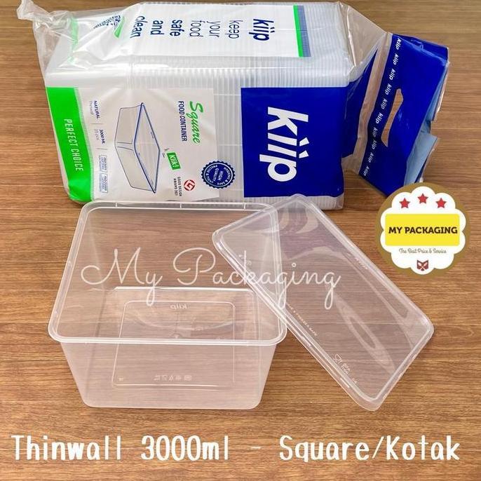 Baru- Kotak Makan Microwave / Food Box / Wadah Plastik 3000 Ml