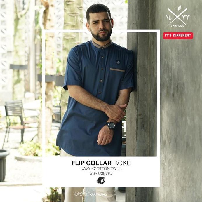 Ready SAMASE Baju Koko Kurta Koku U087P Baju Muslim  Kemeja Kemko  Pria Dewasa Lengan Pendek - DK BR