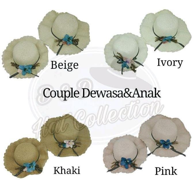 Topi Pantai Anak Gelombang Import Motif Bunga Lily