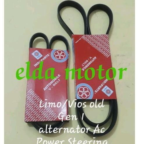 Tali Kipas V Belt Komplit Alternator AC Power Steering  Toyota Limo Vios Old Gen 1 Tahun 2003-2007