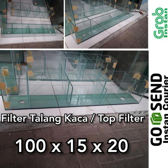 Filter Talang Kaca Aquarium / Top Filter 100x15x20 AME