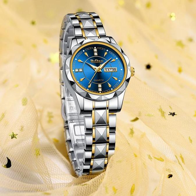 Watchtime- Biden Jam Tangan Wanita Anti Air Original Stainless Steel Kalender Jam Tangan Cewek