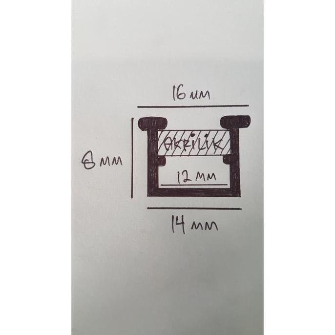 LIS LED LIST REL RUMAH LAMPU LED STRIP ALUMUNIUM ACRYLIC COVER HITAM