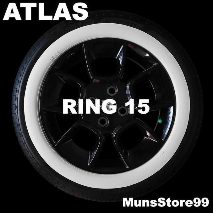 Lis ban Mobil White Wall Ban Mobil Velg Ring 15 Putih Polos Atlas Original SKR