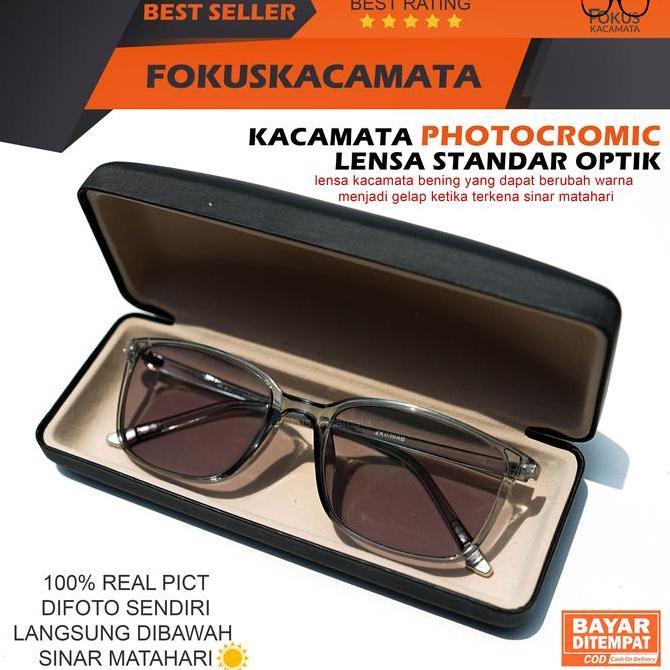 Kacamata Lensa Photocromic Standar OPTIK bisa pakai resep Minus Cyl 13