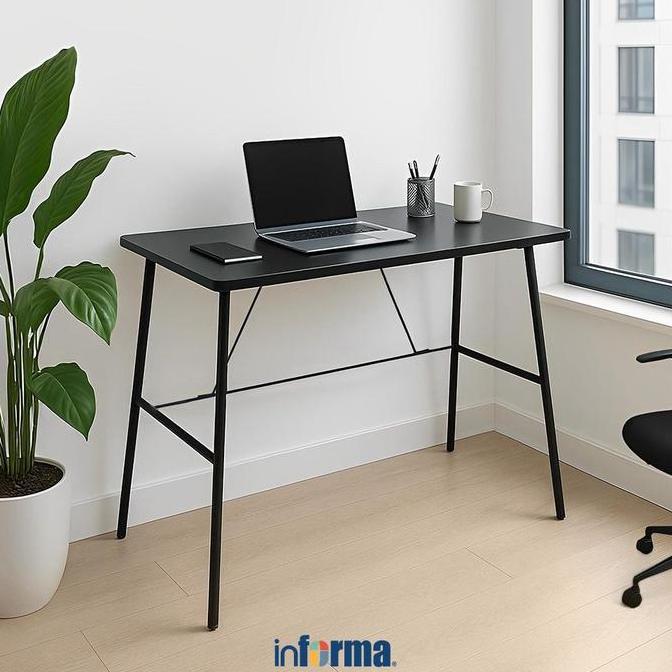 Informa Brad Meja Kantor - Hitam Sekretaris Meja Tulis Meja Minimalis Kerja Laptop