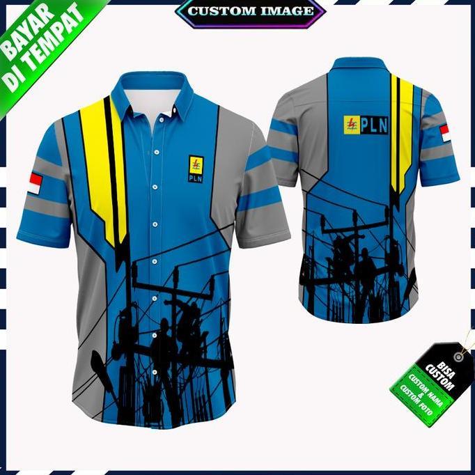 Baju pln pria kaos berkerah kaos pln lengan pendek jersey pln fullprinting