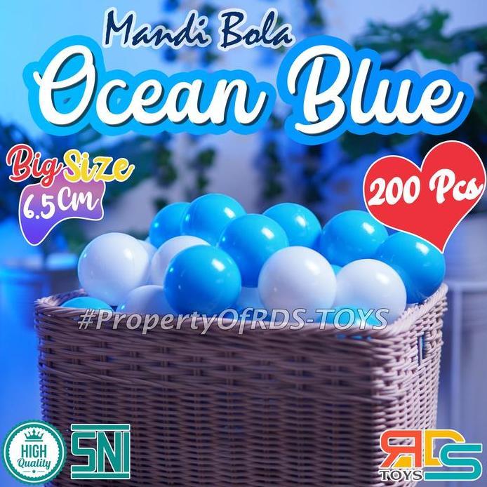 Mainan Mandi Bola Anak Biru Putih Isi 200 Pcs Bola Mandi Anak Premium