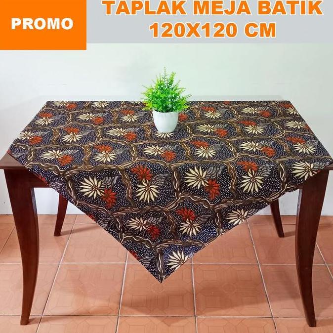 Super Murah, Cod Taplak Meja Batik 120X120Cm Kain Katun Segi Empat Kotak Persegi Dekorasi Ruang Tamu