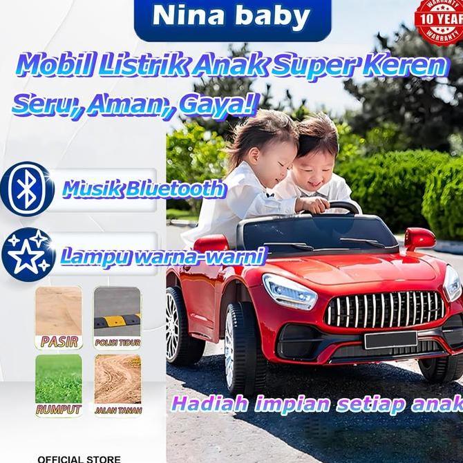 Usia 1~6 thnTampilan MewahMainan mobil aki anak remote control 2 Kursi Pintu Bisa Dibuka Aman & Nyam