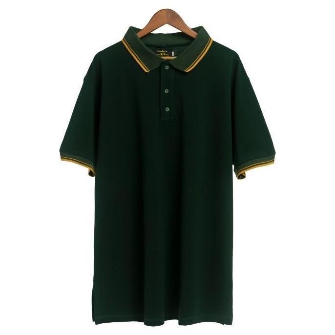 kaos kerah fashion hijau botol bsize jumbo murah