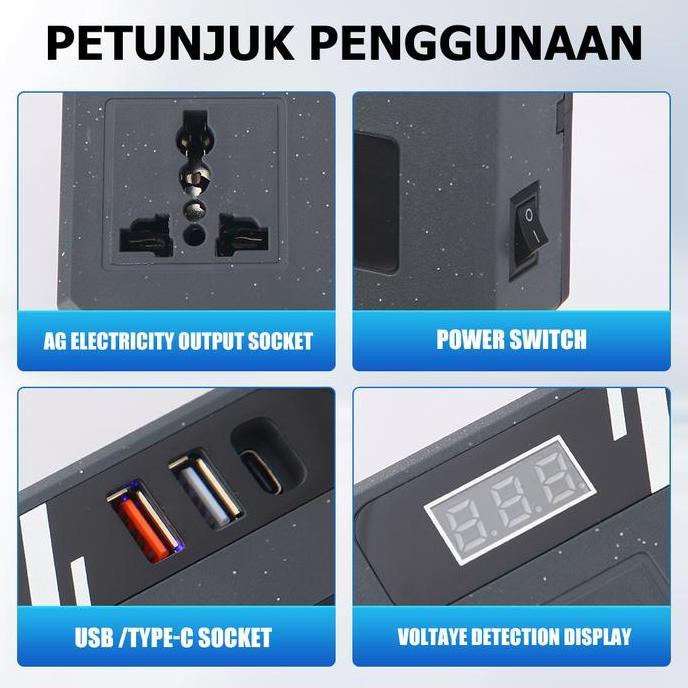 MLHY BATERAI LITIUM INVERTER 100W - 3 USB BATERAI MAKITA SOKET KONVERTER DAYA MULTIFUNGSI PENGISI DA