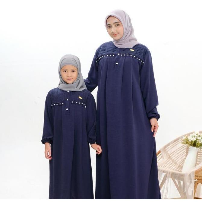 Parling Laris Dres Brokat - Gamis Kombinasi - Bisa Couple Ibu & Anak - Baju Kekinian - Couple