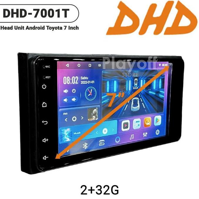 // HEAD UNIT DOUBLE DIN ANDROID 7 INCH DHD (PLUG N PLAY SOCKET TOYOTA) *