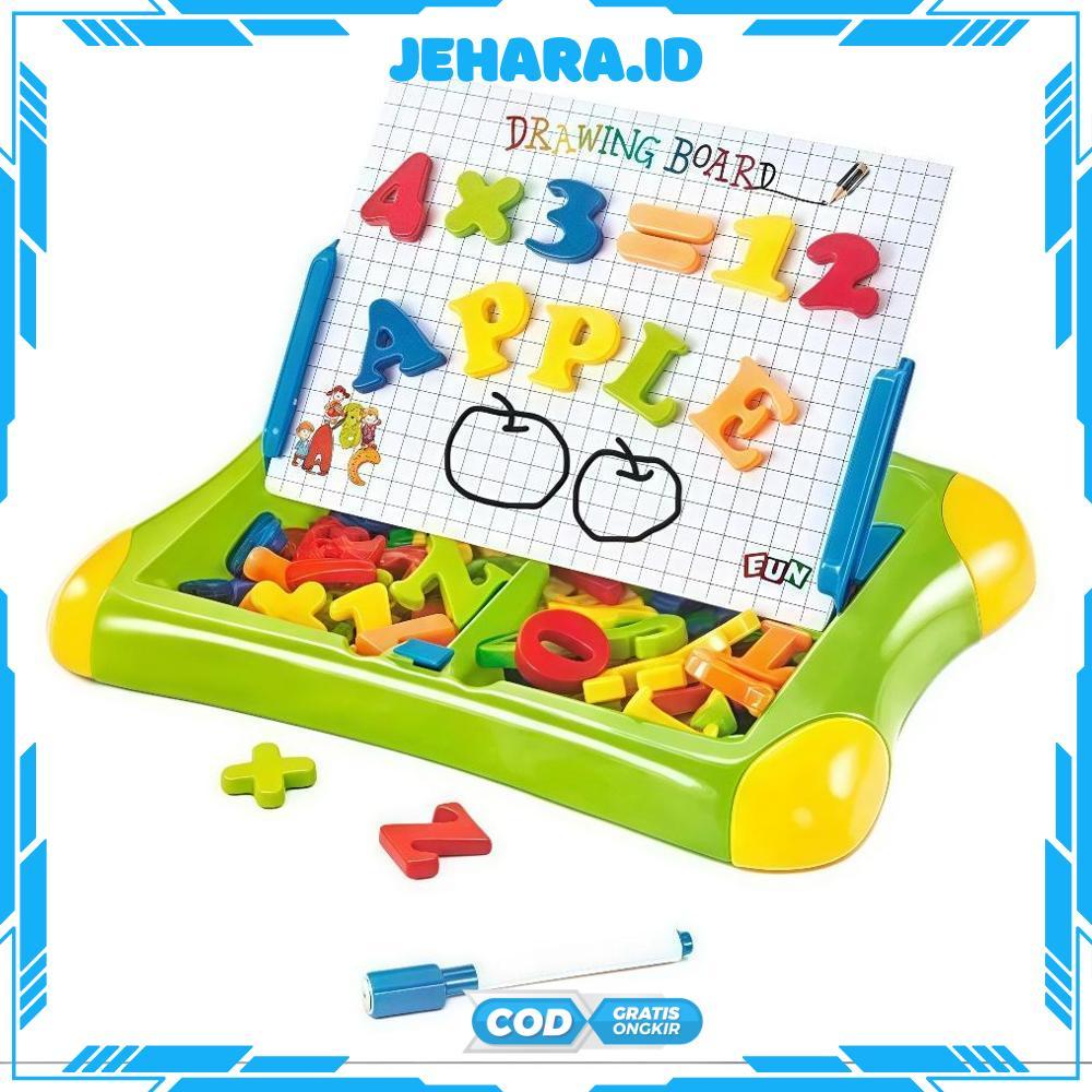 Magnetic Learning Case Mainan Edukasi Anak Papan Tulis Magnet 2 In 1