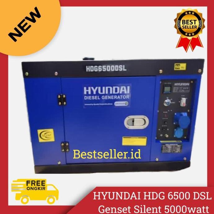 Promo Genset Silent 5000 watt 5 Kva Hyundai HDG65000DSL ORIGINAL TERBAIK COD