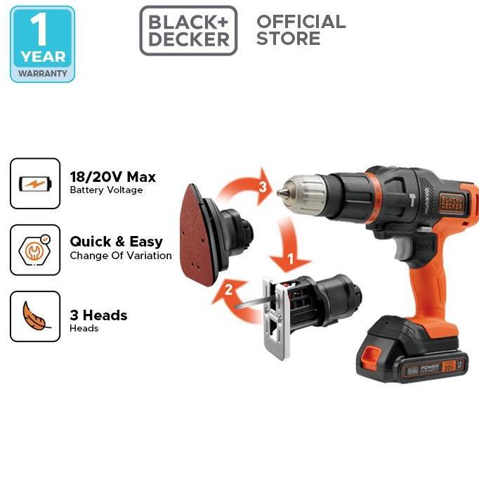 Promo Black+Decker Multi Evo 3 Heads Kit (EVO185B1-B1) Diskon