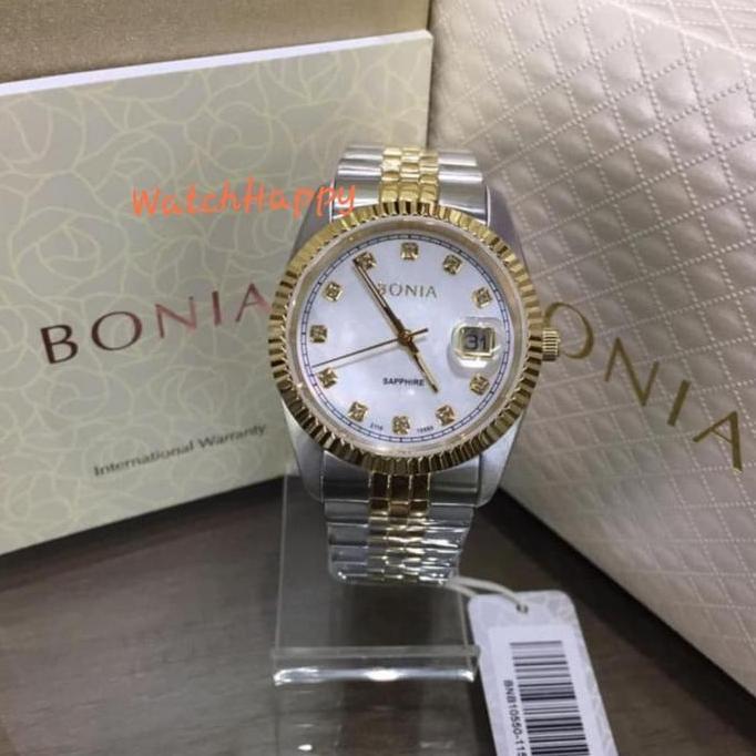 Bonia BNB10550-1157 BNB 10550 BNB10550 Mens Silver Gold 100% Original