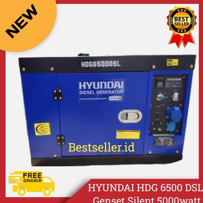 Promo Genset Silent 5000 watt 5 Kva Hyundai HDG65000DSL ORIGINAL TERBAIK COD