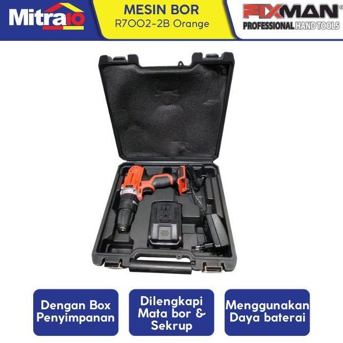 Promo Bor Cordless Fixman R7002-2B Merah - Cordless Drill Diskon