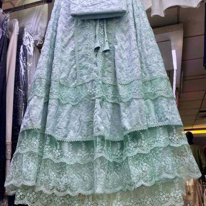 Promo Mukena bahan sutra Paris KD renda tile Diskon