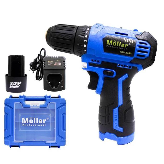 Promo MOLLAR CD12300 Mesin Bor Baterai Brushless 12V Cordless Drill Diskon