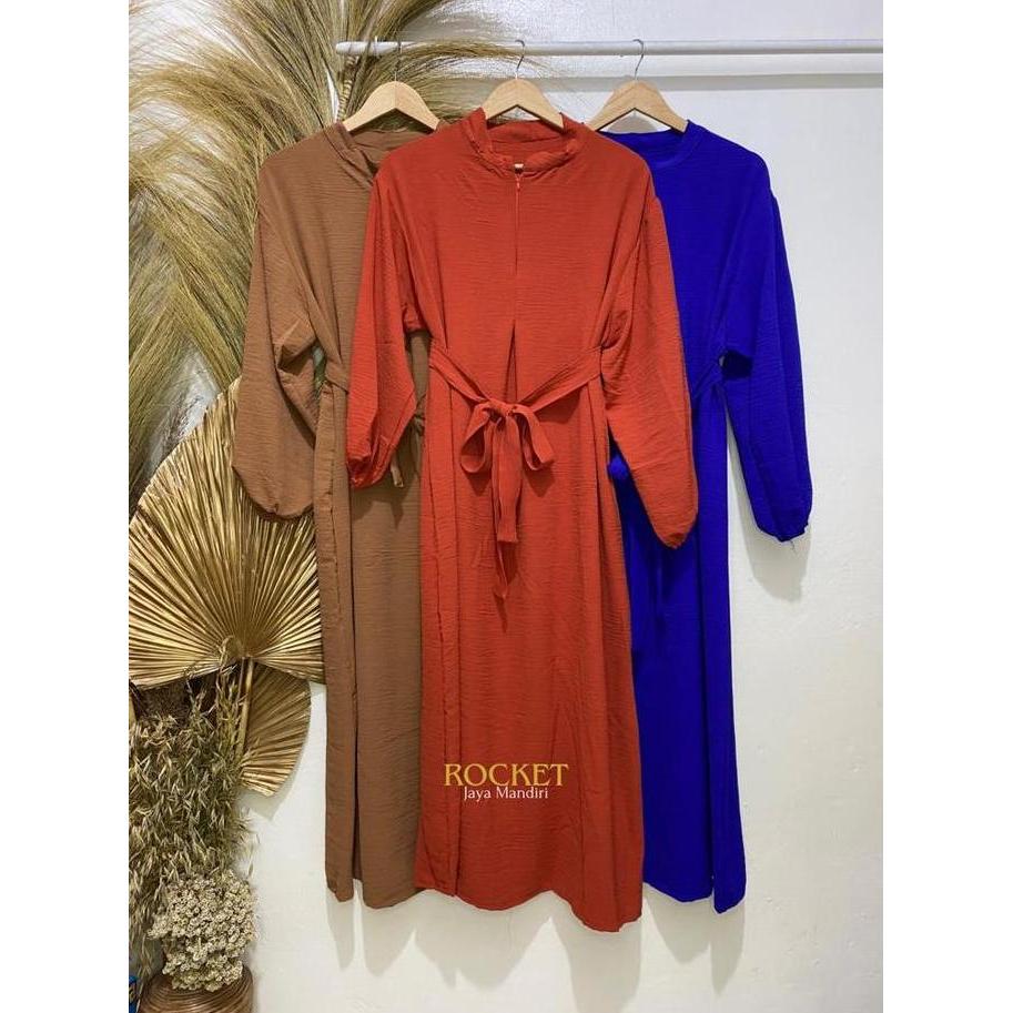 Rjm - Gamis Aisyah Crincle Wanita Polos | Gamis Wanita