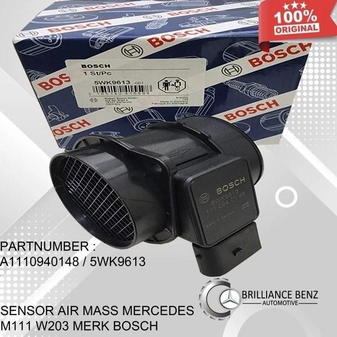 Sensor Air Mass Flow Maf Mercedes Benz M111 W203 C180 C200 C240 Bosch A1110940148 5Wk9613