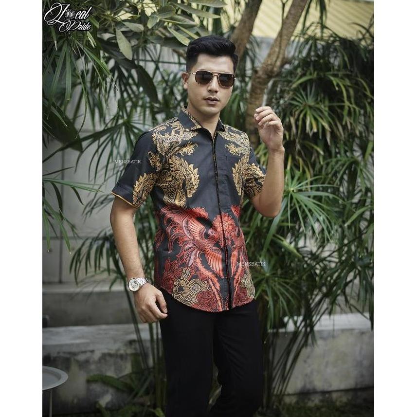 Kemeja batik lengan pendek- Phoenix Nagendra II - mensbatik slimfit