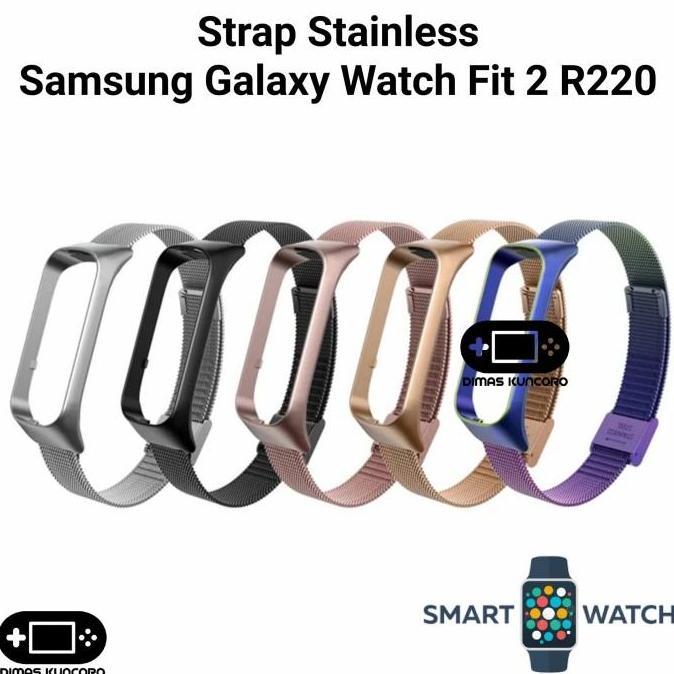 Strap Stainless Samsung Galaxy Fit 2 R220 Tali Jam Tangan Smartwatch Samsung Galaxy Fit 2 Fit2 R220 
