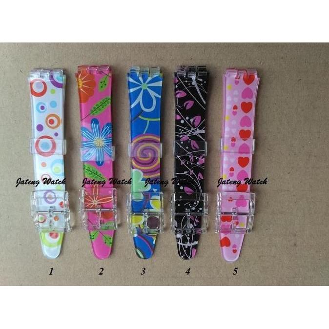 Tali Atau Strap Rubber Jam Tangan Swatch Motif Bunga Baru