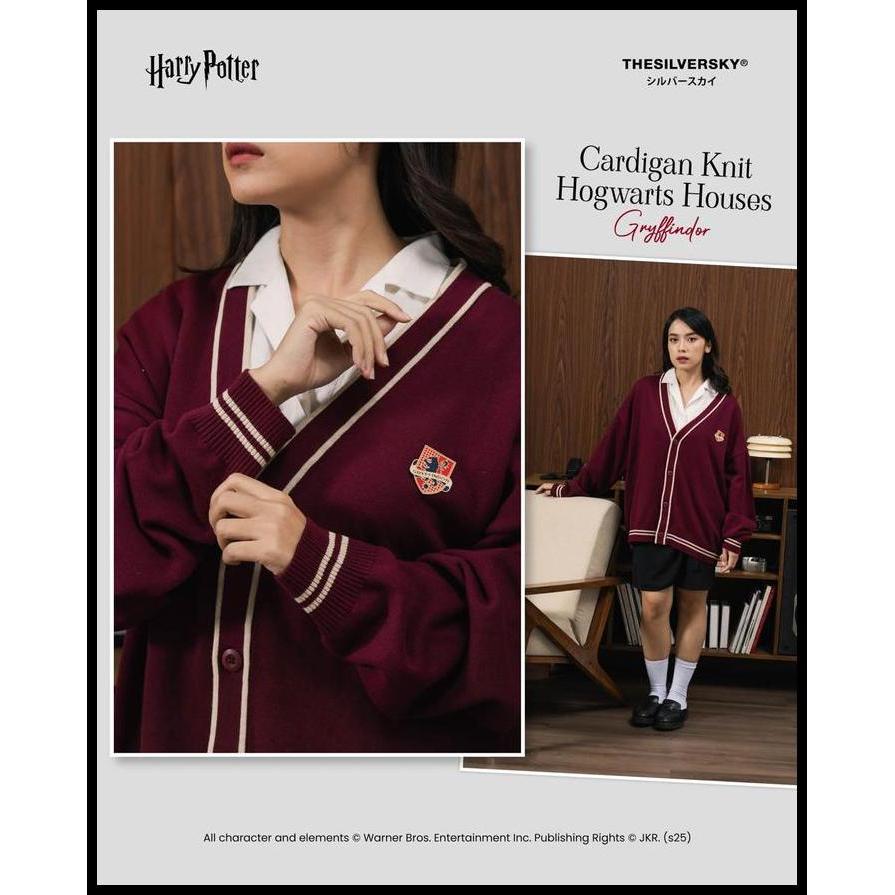 Terbaru Thesilversky Harry Potter Cardigan Knit Premium Houses Enamel Pin | Gryffindor Slytherin Rav