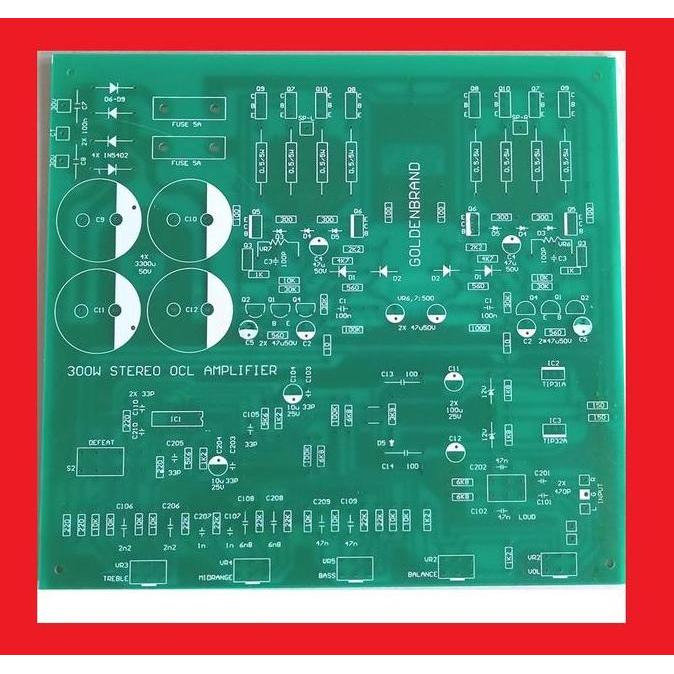PCB Fiber 300W STEREO OCL AMPLIFIER Dengan Tone Control Bifet RESTOCK