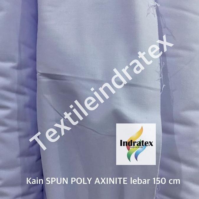 Lansungkirim- ( Per 1 Meter ) Kain Spun Poly Axinite Polyester Tetoron Katun Tc Putih Kebiruan Lebar