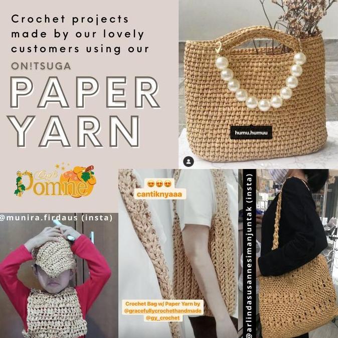 Lansungkirim- Grosir Benang Rajut Onitsuga Paper Yarn / Benang Kertas