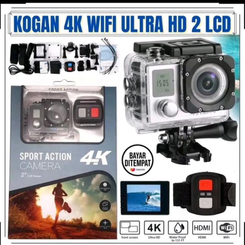 Kamera Sport Action Kogan Wifi 2 LCD + Remote Control 4K Ultra HD Sport Action Cam Remote Control 2 
