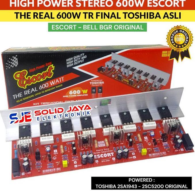 KIT POWER AMPLIFIER ESCORT 600W MURNI STEREO TR TRANSISTOR FINAL FOR TOSHIBA REAL ASLI 2SC5200 2SA19