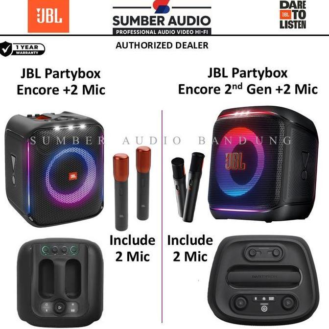 Jdg- Jbl Partybox Encore 2 Include 2 Mic Wireless Original & Jbl Partybox Encore 2Mic Speaker Portab