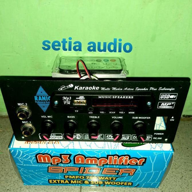kit power amplifier aktif mic subwoofer plus mp3 usb radio spider HARGA SPESIAL