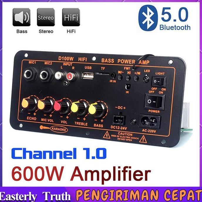 100-300W Ampli Full Bass Subwoofer D100 HiFi Bluetooth Digital Rumah Mobil Audio Power Super Stereo 