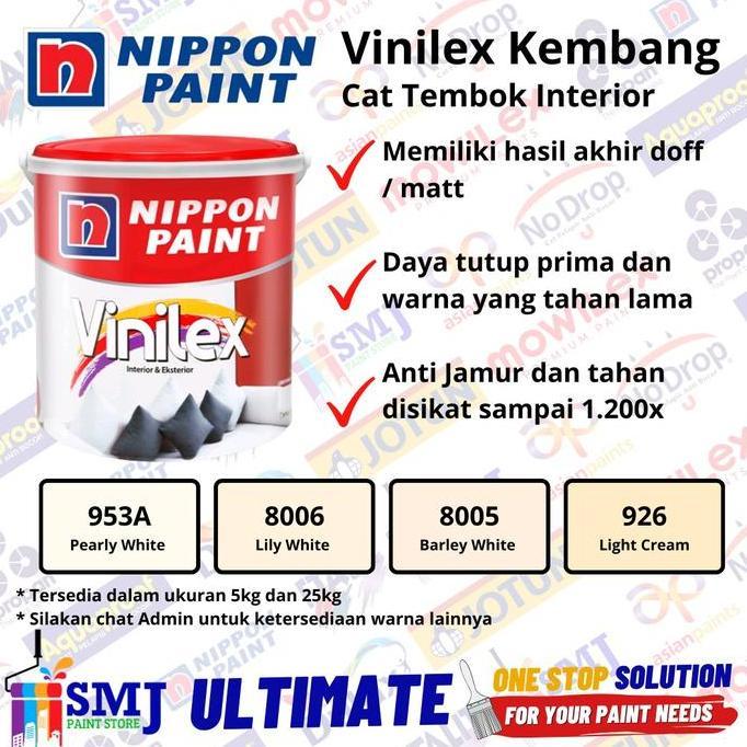 NEW Cat Tembok Interior NIPPON PAINT VINILEX warna Light Cream 926 25kg