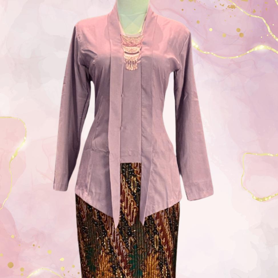 Premium Kebaya Kutu Baru Katun Premium Kebaya Modern Lengan Panjang Polos