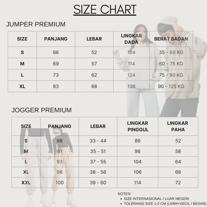 CIEVNO - ONE SET HOODIE JUMPER + JOGER PREMIUM HITAM ( PRIA & WANITA )