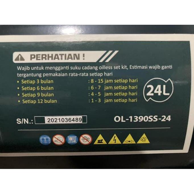 Xytic- Compressor Kompresor Oilless Silent High Speed 1,75Hp 30L Artix Hs1390