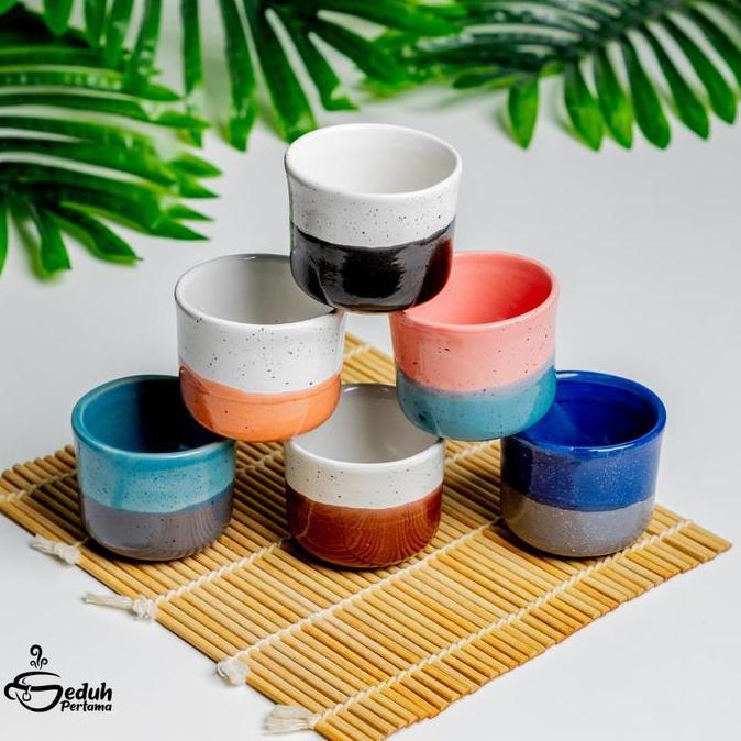 New- Mini Mug Cangkir Keramik Minimalis Two Tone