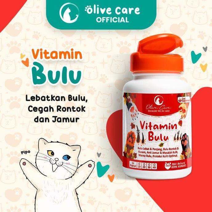 Olive Care Vitamin Kucing BULU Lebat Panjang Cegah Jamur & Bulu Rontok