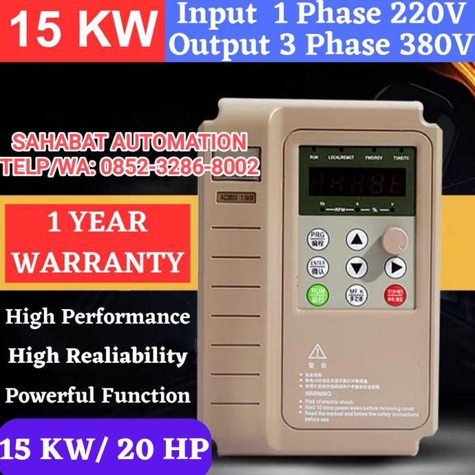 Hot Promo, Inverter Single Phase 220V To Three Phase 380V 15Kw 20Hp Inverter Motor Input 1Phase 220V